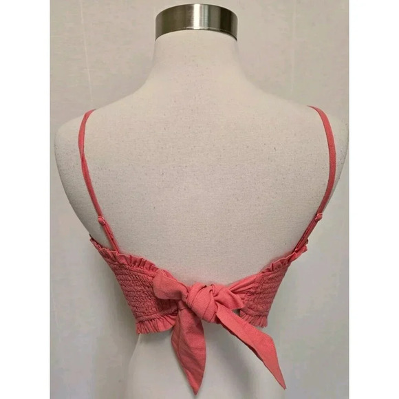 American Eagle Womens Crop Tank Tube Top Size Medium Tie Back - Picture 8 of 9